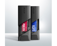 AXAGON EEM2-GTS2 Obudowa zewnętrzna aluminiowa bezśrubowa USB-C 3.2 Gen 2 M.2 NVMe & SATA SSD + USB-A - USB-C redukcja - 1353425 - zdjęcie 2